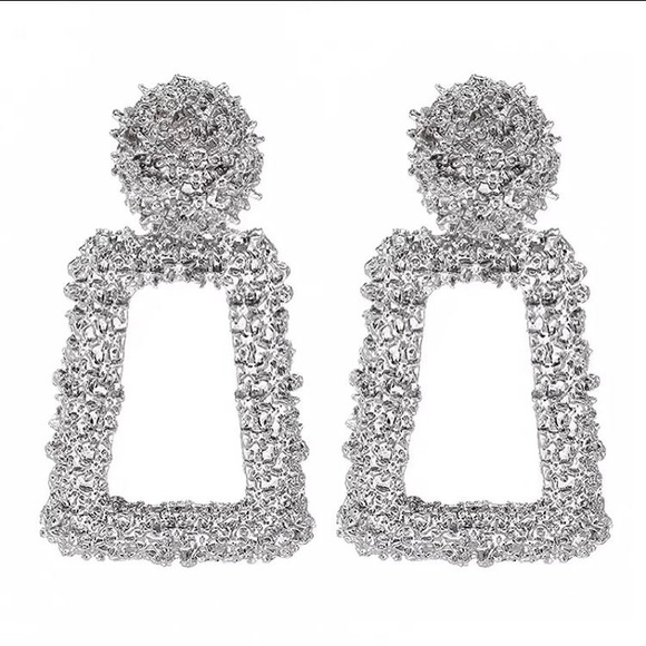 ⚜️[𝟯/$𝟭𝟴]⚜️Big Silver Quad Dangle Earrings NEW - Picture 7 of 12